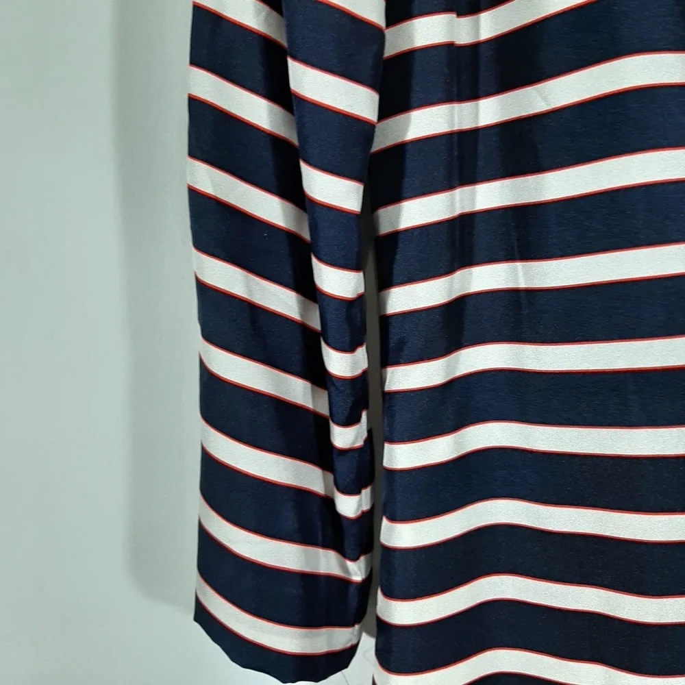 J. Crew navy stripe silk dress 2 - Picture 7 of 13